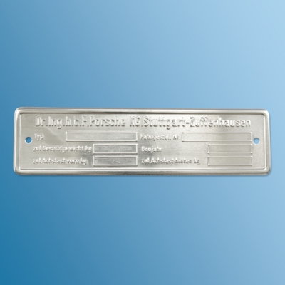 Fahrgestellnummer-Typenschild für Porsche 356 alle, 911/912 Bj.65-68  00070110100