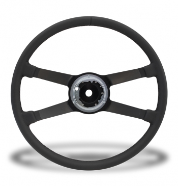 Leder - Lenkrad, schwarz, restauriert im Tausch, Ø 380 mm, für Porsche 914  91434708400
