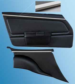 Alu trim set for Porsche 911S, 66-68, set 9-pieces - dashboard / door / rear side     ECK8207, 90155535750, 90155535740, 90155535840, 90155233550, 90155233350, 90155233750, 90155233850, 90155233950, 90153133150, 90153133250