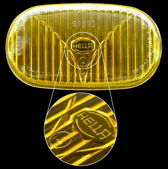 Hella Nebelscheinwerferglas, gelb für Porsche 356 B/C  90163121102