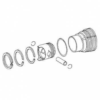 cylinder and piston set for Porsche 911 3,2 Carrera, 217 PS, with cat, 84-89  93010399001, 93010399002