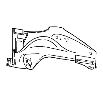 Innenseitenteil hinten links für Porsche 911 Cabrio, Bj.83-89  91150101768