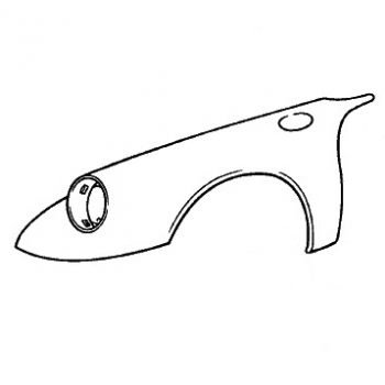 Kotflügel links für Porsche 911 Turbo mit Bohrung für Seitenblinker, Bj.81-86  93050303112