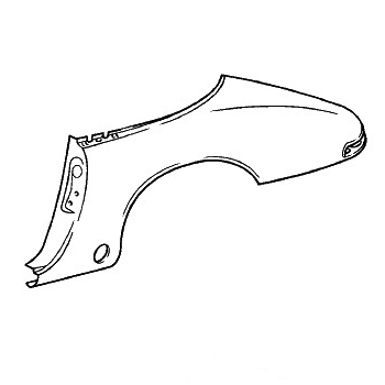 Seitenteil hinten links für Porsche 911 Targa,Turbo, Bj.87-89  93050306142