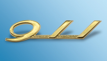 Schriftzug '911' gold für Handschuhfach für Porsche 911, Bj.64-66  90155930319