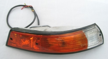 Blinkleuchte links, Gehäuse Metall, Glas EU, Rand schwarz für Porsche 911/912    91163140130, 90163140130