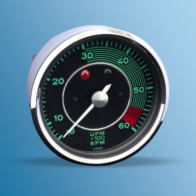 rev counter mechanical, for Porsche 356 A-B/T5, 1600S90, 5500-6000, New in Exchange, deposit 297,50 Euro (incl. VAT.)  64474130108