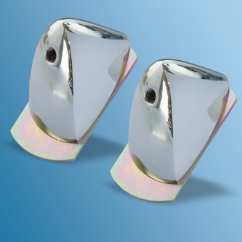 set of chrome console + metal plate for console for Porsche 356  64473150705,64473150805