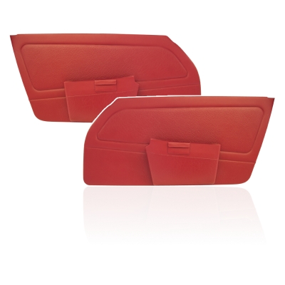 Door panel set, left + right, red, for Porsche 911/912, 67-68         90155503125R, 90155503125, 90155503225, 90155503223, 90155503227, 90155503229, 90155503233, 90155503235, 90155503237, 90155503239, 90155503224, 90155503226, 90155503228, 90155503230, 90