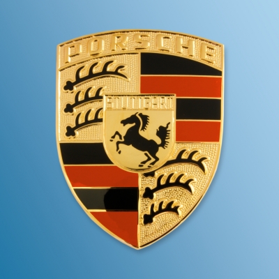 Haubenemblem, orange, für Porsche 911/912, Bj.65-73 / 914         90155921020