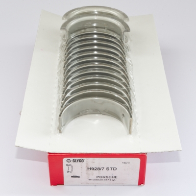 Kurbelwellenlagersatz Untermaß 0,50/Übermaß 0,50, Lager 1-7 für Porsche 911, Bj. 75-77  91110190280,91110190269,91110190285,91110190289