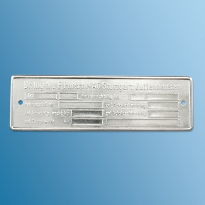Fahrgestellnummer-Typenschild für Porsche 911/912 Bj.69-89  91170110111