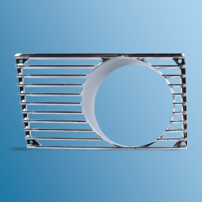 Gitter, verchromt, für Zusatzscheinwerfer, links, für Porsche 914-6, 914-1,7/1,8; 914-1,8V/2,0 bis Bj.74     91455923510, 1684550870