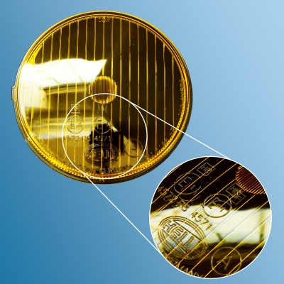 Zusatzscheinwerferglas gelb, Fern, EU H3 für Porsche 914, Bj.70-73  91463193010,101289