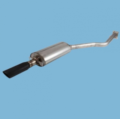 Nachschalldämpfer, Edelstahl, für Porsche 944 Turbo, Bj. 86-91, Endrohr schwarz matt 95111108301