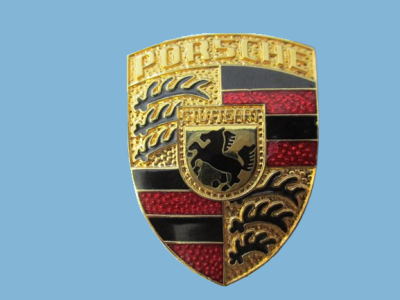 Porsche emblem, enamel, small, red, for Porsche 356, 64455921002A,94455921001,94455921002
