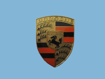 Porscheemblem, Email, klein, orange, für Porsche 356,   64455921002B