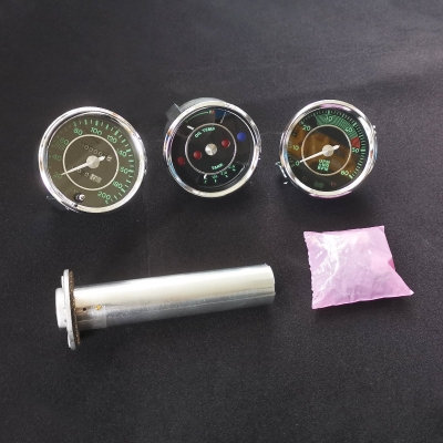 Porsche 356 replica instrument set consisting of: Combi for fuel and temperature, speedometer and rev counter electric       ECK0001, 8199602110, AC356100
