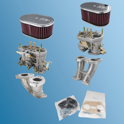 Webervergaserumrüstsatz, komplett mit K&N Filter und Ansaugkrümmer für Porsche 356 B/C, 912  ECK 1001