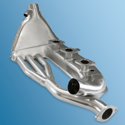 Wärmetauscher für Porsche 911, Edelstahl, links 2.0l - 2.7l   ECK2022, 1623102570, 91.011S, 91121102160