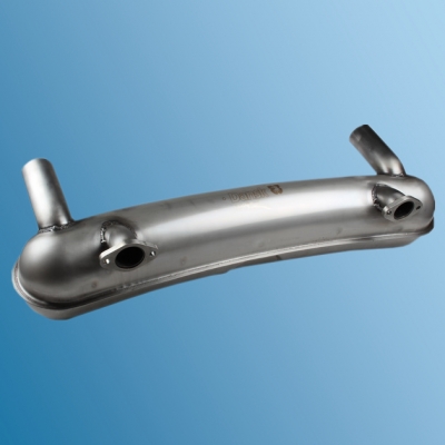 Racing-Schalldämpfer mit Bolt-On Flanschen, Abstand zwischen Endrohre 760mm, Edelstahl poliert, SSI, Endrohr Durchmesser 63,50mm, ohne TÜV, für Porsche 911, Bj.65-73  ECK2107/A, 1620801800, 92.212ASSI, 91111102500, 91111102501, 93011102200, 93011104300