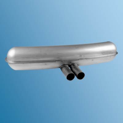 Sportauspuff Edelstahl poliert, SSI, 2x Endrohr, Durchmesser 63mm, GT-style, für Porsche 911 + 914/6, Bj.65-73  ECK2108/A, 1620612400, 91.410SSI, 91111102500, 91111102501