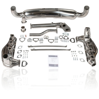 Komplettset, Auspuffanlage, Edelstahl poliert, Endrohr, Durchmesser 84mm für Porsche 911, Bj.74-83      ECK2110/A, 1620000910, 92.287SD, 93011102200, 93011104300, 93011104301, 9301104303, 91111102501, 93011118303, 93011116302, 93011116905, 93021102501, 93