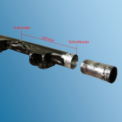 Preview: Reparatur-Teilstück lange Version für Hinterachsquerrohr für Porsche 911, Bj. 65-89  ECK 8156/2,911331001002,91133101001,91133101003,91133100601,93033101002,93033100603