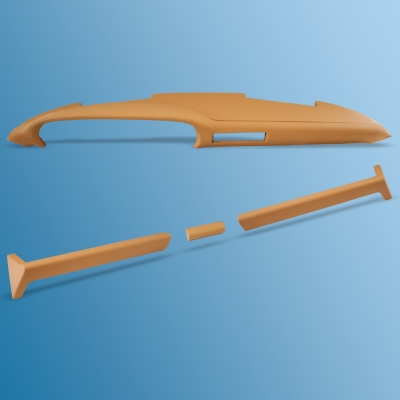 Armaturenbrett und Knie-Leisten-Satz, 4-teilig (Armaturenbrett, Knieschutzleisten links/rechts, Aschenbechergriff), Echtleder braun, für Porsche 911, Bj.75-85 - Neuauflage         ECK 8167/2, 91155205572, 910155203570, 90155203670, 91155205070