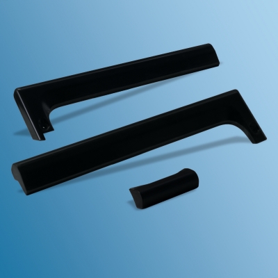 Knee roll set, 3 parts (knee protection strips left/right, ashtray handle), blank, unlined, for Porsche 911 G-Model, 86-89 / 964 / 993 - New production    ECK 8167 B,91155206900,91155207000,91155205001
