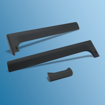 Knie-Leisten-Satz, 3-teilig (Knieschutzleisten links/rechts, Aschenbechergriff), Kunstleder, für Porsche 911 G-Modell, Bj.86-89 / 964 / 993 – Neuauflage      ECK8167C, 91155206900,91155207000,91155205001