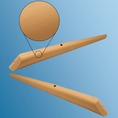 Schlüsselleisten-Satz, Echtleder, braun/beige, 2-teilig, links, mit Loch für Spiegelversteller, für Porsche 911, Bj. 75-86 - Neuauflage    ECK8169/2,91155508347,91155508448