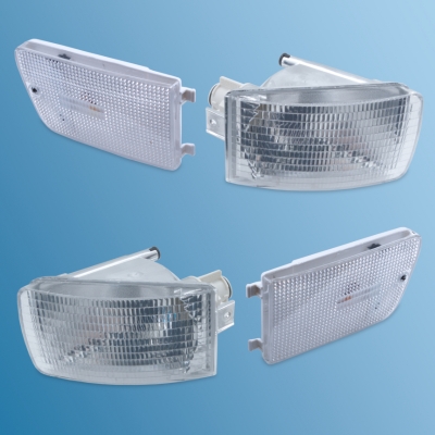 turn signal kit white, 4-part for Porsche 964 USA version, not for the EU market (without StVZO approval for the EU market)  ECK 9022W,96463140501,96463140601,96463141100,96463141200