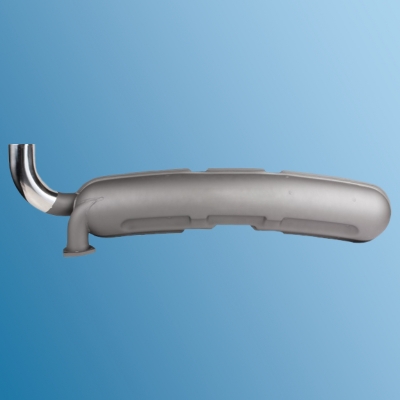 Sportauspuff für Porsche 911, Bj. 65 - 89 Stahl, alumiziert, Endrohr poliert, Querschnitt 70mm Bj. 74-89   ECK2036, 1620606300, 92.501, 93011102200, 93011104300