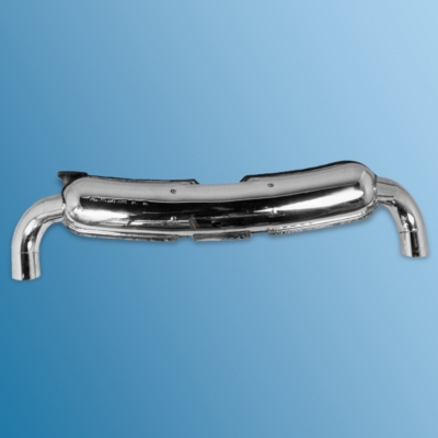 Sportauspuff für Porsche 911, Edelstahl, 2x Ausgang, Bj. 75 - 89 Endrohre Durchm. 84 mm   ECK 2038, ECK.2038, ECK2038, 1620604400, 92.502SD, 93011102200, 93011104300