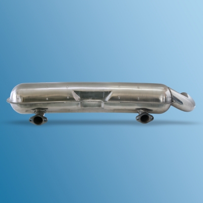 Sportauspuff Edelstahl Endrohr Durchmesser 84mm, für Porsche 911 3,0 / 3,2l, Bj 75-89 mit alten Wärmetauscher System  ECK2109, 1620604900, 92.512S, 93011102200, 93011104300