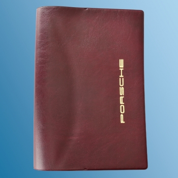 Bordmappe rot, Schriftzug gold für Porsche 911 Bj. 74-89  ECK Z001/6