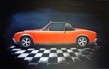 Porsche 914 orange  - high quality print