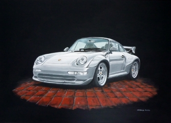 Porsche 993 RS grey  - high quality print