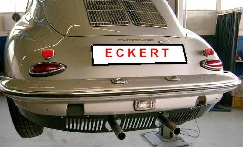 Sportauspuff Stahl, Endrohr-Querschnitt 40mm, sportlicher Klang (kleine Heizung) für Porsche 356 A/B/C  61654103
